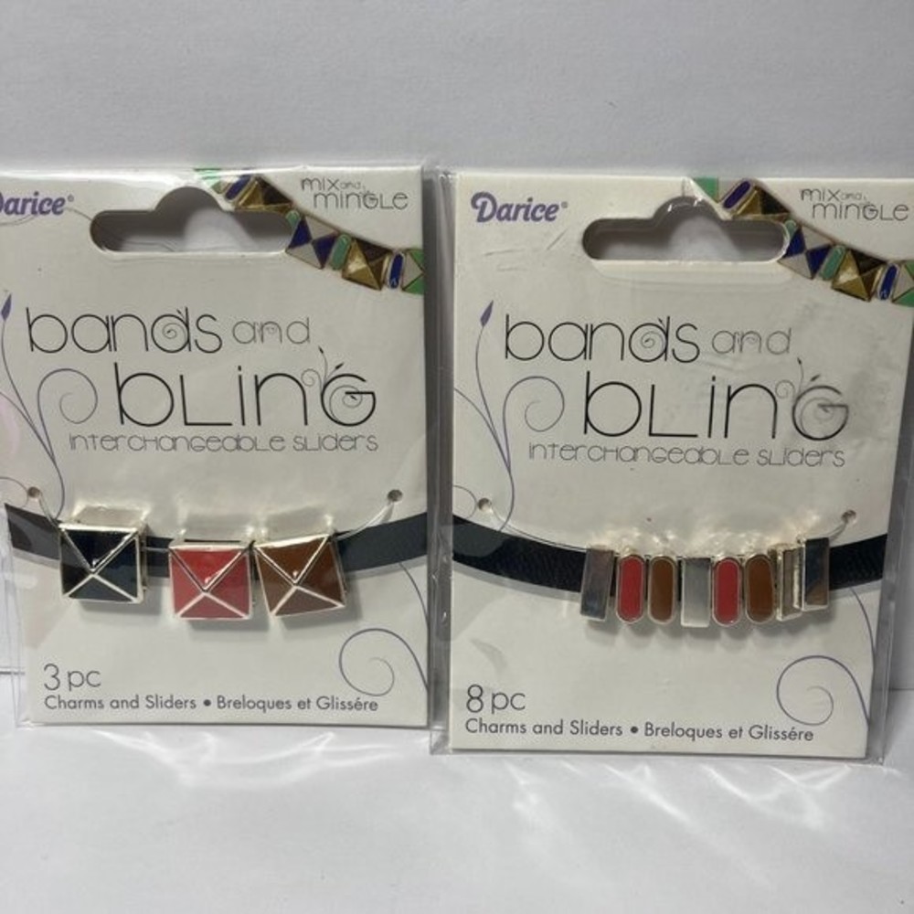 Jewelry Charm Sliders Brown Black 2 Packs Mix and Mingle Darice Bands and Bling